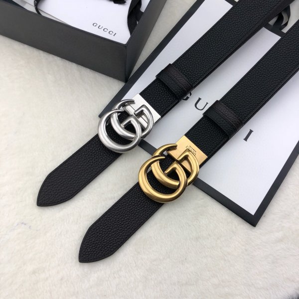 Luxury Gucci 38MM Double G Shop the New Replica Black Belts Replica Handbags Gucci Belts