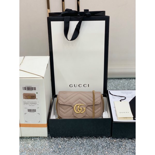 Gucci Wholesale GG Marmont Mini chain shoulder 476433 bag Replica Handbags Gucci GG Marmont