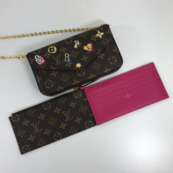 7 Star Louis Vuitton M63999 Pochette Felicie USA Clutch Purse Chain Replica Handbags Louis Vuitton Pochette