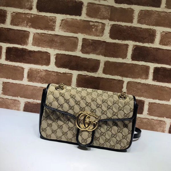7 Star Gucci Replica 443497 GG Canvas Marmont Small Shoulder 36CM Bag Replica Handbags Gucci GG Marmont