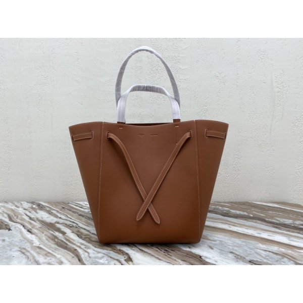 Small Celine Brown Cabas Phantom in soft grained calfskin Replica Handbags Celine Cabas