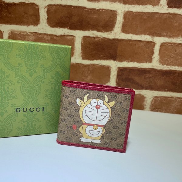 Gucci Cheap 647802 Doraemon x Gucci bi fold wallet Replica Handbags Gucci G Wallets