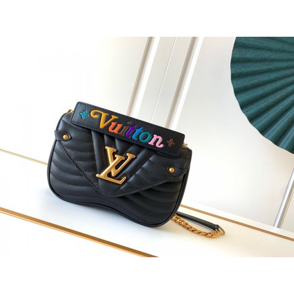 Luxury Louis Vuitton 7 Star New Wave Bag MM Shoulder Malibu M51683 Black Replica Handbags Louis Vuitton BumbagWave