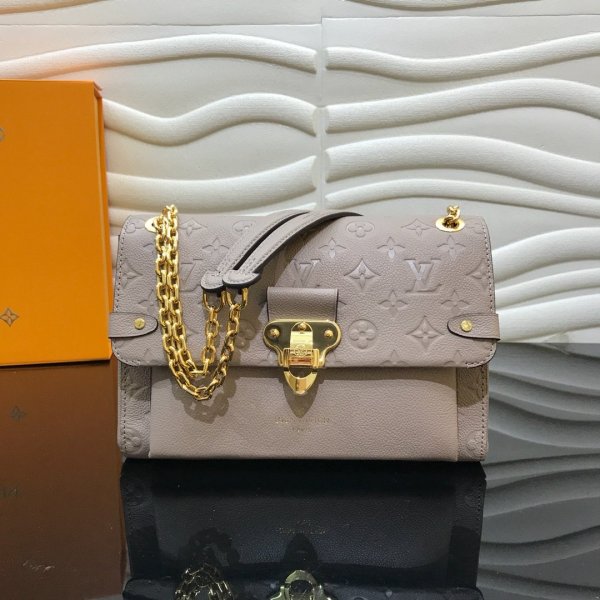 Replica Louis Vuitton Monogram Empreinte Leather Vavin PM Bag M43931 Beige Replica Handbags Louis Vuitton Monogram Empreinte
