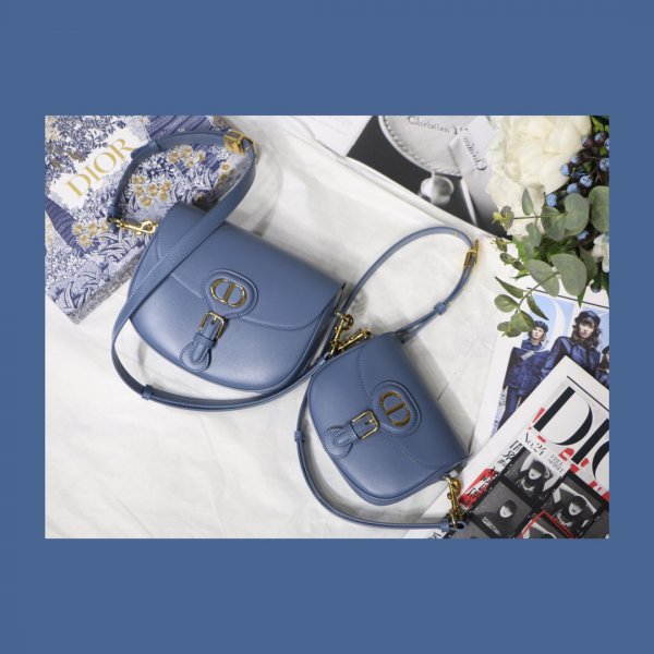 Replica High Quality Dior Bobby Bag Blue Box Calfskin Replica Handbags Dior Bobby