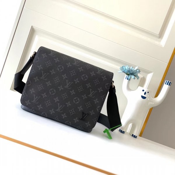 Best M44000 Louis Vuitton Monogram Eclipse District PM Bag Replica Handbags Louis Vuitton Messenger