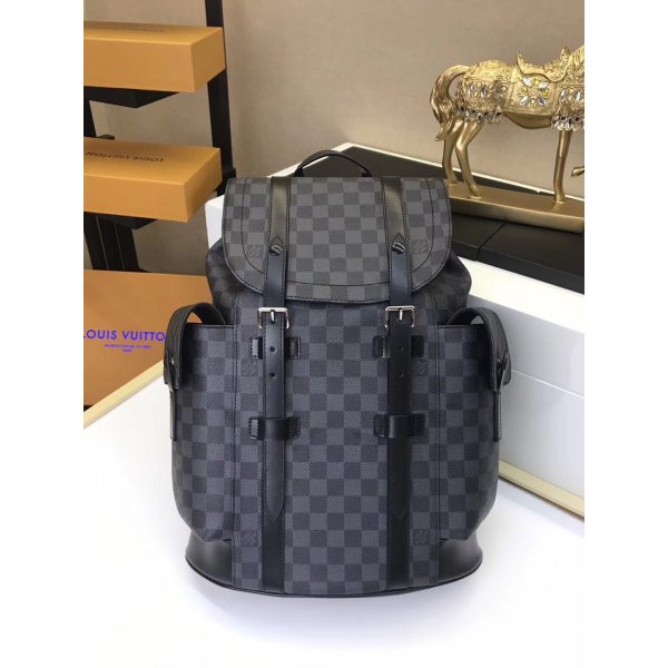 Louis Vuitton Replica Christopher PM Damier Graphite Canvas N41379 Grey Replica Handbags Louis Vuitton Backpack