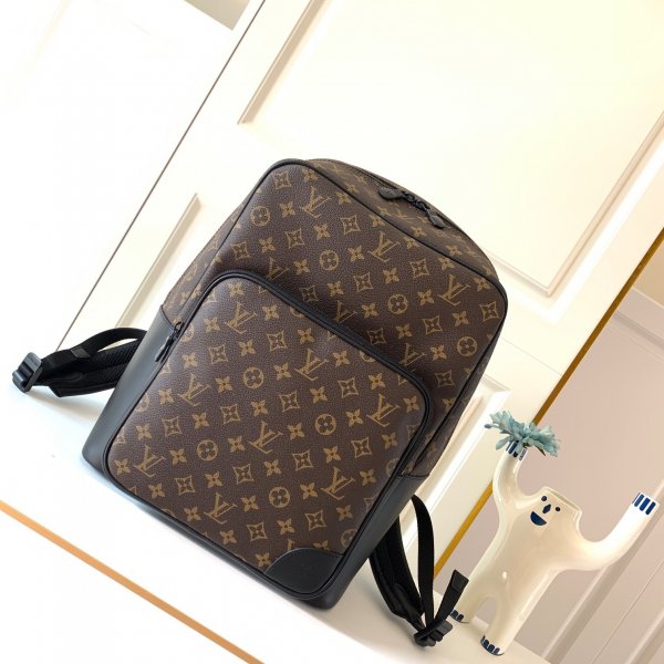 Louis Vuitton Dean Backpack Monogram Macassar Canvas M45335 Brown Replica Handbags Louis Vuitton Backpack