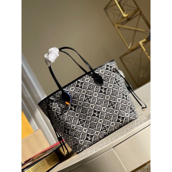 Louis Vuitton Replica Since 1854 Neverfull MM Jacquard M57230 Grey Replica Handbags Louis Vuitton Since