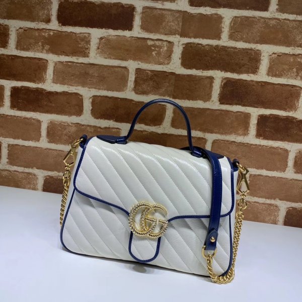 Replica 498110 Gucci GG Marmont Small Top Handle Bag Replica Handbags Gucci GG Marmont