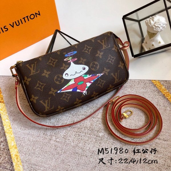 Knockoff Louis Vuitton Pochette Accessoires Monogram in Marron M51980 Replica Handbags Louis Vuitton Pochette