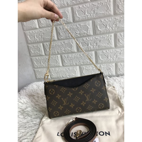Top Quality Louis Vuitton Monogram Pallas Clutch M41639 BlackBrown Replica Handbags Louis Vuitton Monogram