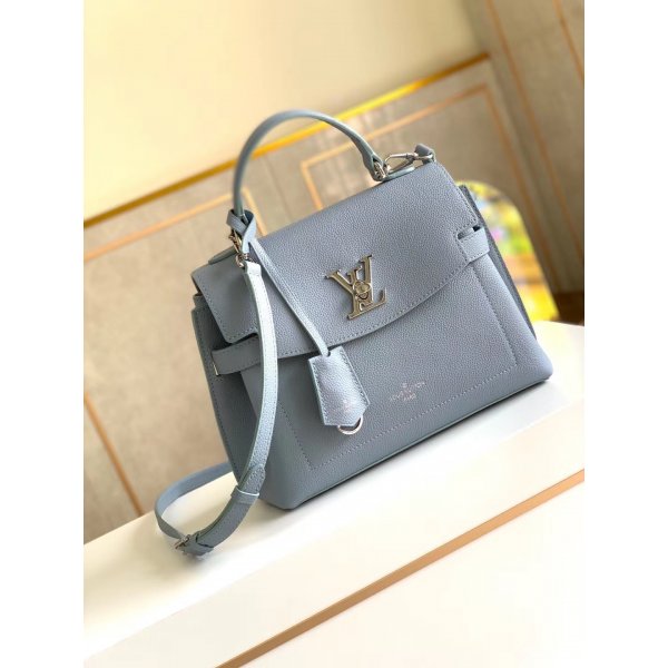 Wholesale Louis Vuitton Lockme Ever MM Lockme Leather M53937 Blue Replica Handbags Louis Vuitton Lockme