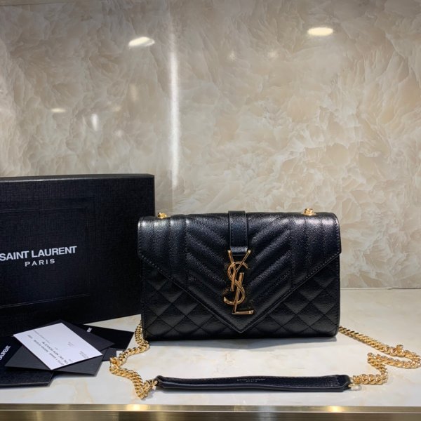 YSL Replica black Saint Laurent Envelope crossbody 620280 bag Replica Handbags YSL Shoulder
