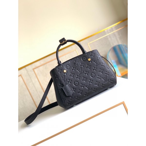 Top Quality Louis Vuitton Montaigne BB Monogram Empreinte M41053 Black Leather Replica Handbags Louis Vuitton Monogram Empreinte