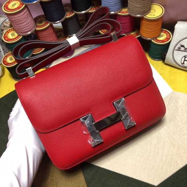 Hermes Constance Bag 23cm Epsom Leather Red Replica Handbags Hermes Constance 23cm