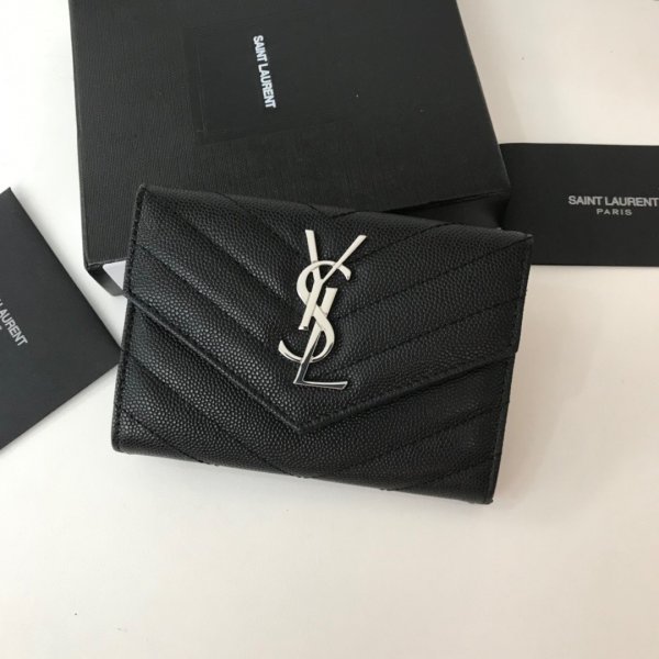 High Quality Yves Saint Laurent Key & Card Holders Black Replica Handbags YSL WalletCard
