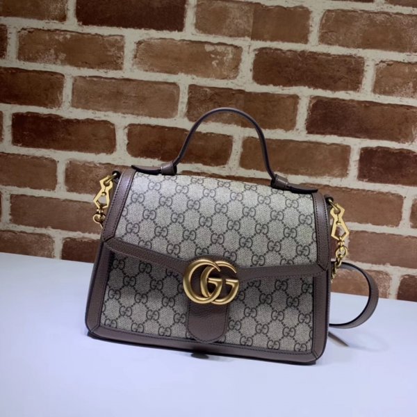 7 Star Gucci Luxury Gg Marmont Small Top Handle 498110 Bag Replica Handbags Gucci GG Marmont