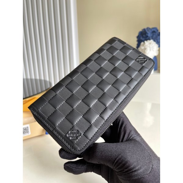 Louis Vuitton Zippy Wallet Vertical Damier Infini Leather N63548 Black Replica Handbags Louis Vuitton Wallets