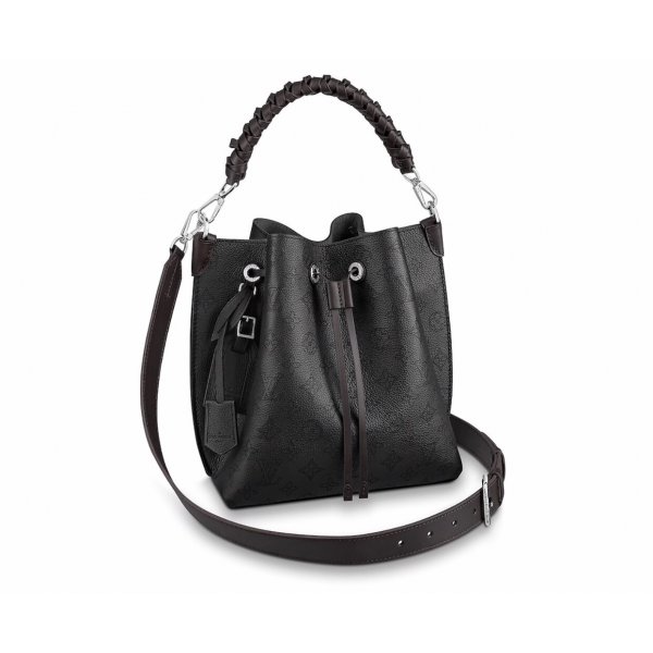 High Quality M55800 Louis Vuitton Muria Mahina Leather Black Bag Replica Handbags Louis Vuitton Mahina