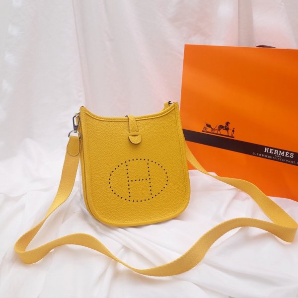 Hermes Evelyne Yellow Messenger Medium Bag replica Replica Handbags Hermes Hermes Evelyne