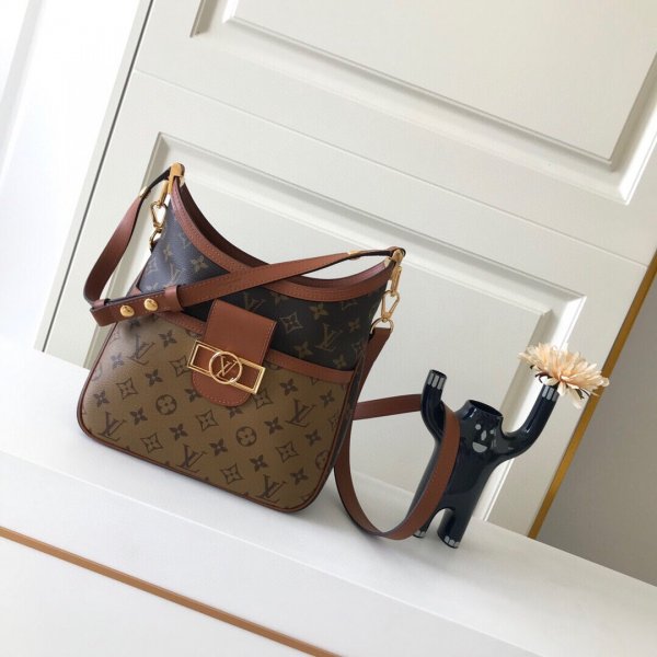 Louis Vuitton Replica Hobo Dauphine PM Monogram in M45194 Brown Replica Handbags Louis Vuitton Monogram
