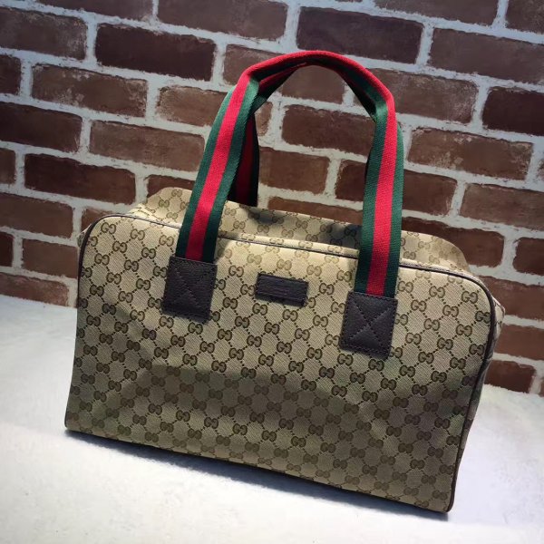 Gucci Luxury Duffle 153240 GG Fabric Collapsible Carry on Replica Handbags Gucci Tote
