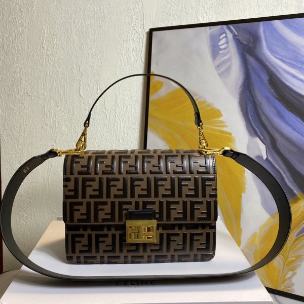 AAA+ Fendi Luxury 2021 Flap Brown Handbag Replica Handbags Fendi