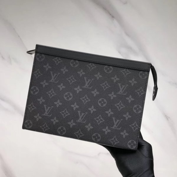 Louis Vuitton Pochette Voyage MM Monogram Eclipse M61692 Replica Handbags Louis Vuitton Pochette