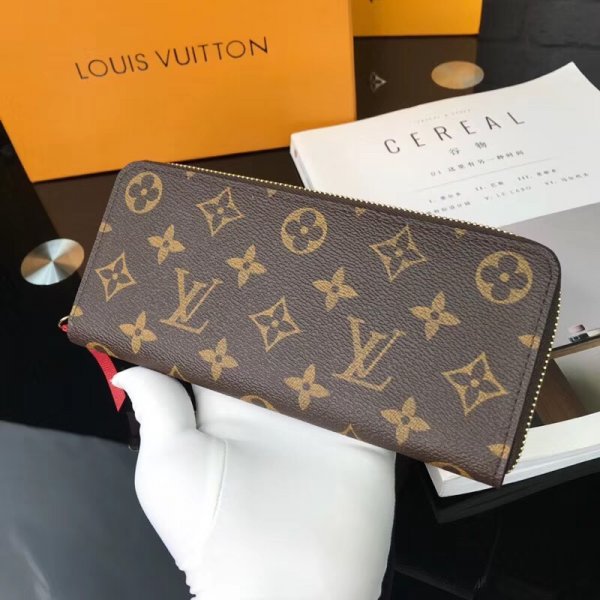 Top Quality LV Clemence Wallet Monogram Canvas Replica Handbags Louis Vuitton Wallets