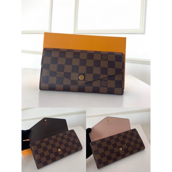 AAA+ LV N60114N63209 Sarah Wallet Damier Ebene Replica Handbags Louis Vuitton Wallets