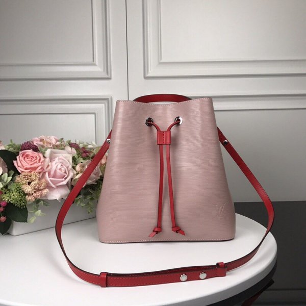 Fashion Louis Vuitton USA Neonoe LOCKME BUCKET M54366 Pink Replica Handbags Louis Vuitton Neonoe