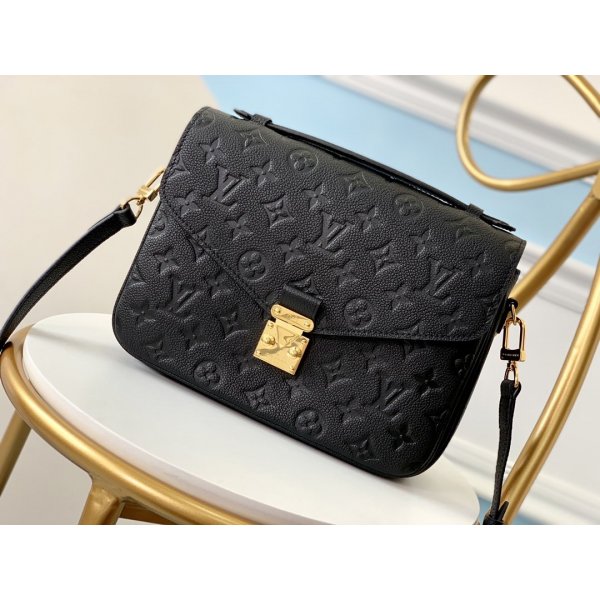 AAA+ Louis Vuitton Pochette Metis Monogram M41487 Black Marron Replica Handbags Louis Vuitton Monogram Empreinte