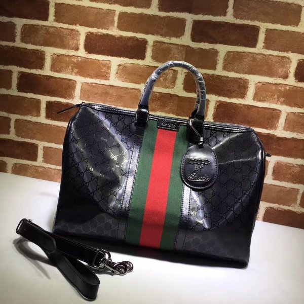Replica Gucci Mens Leather Designer Duffle 269375 Black Bags Replica Handbags Gucci G Men Bag