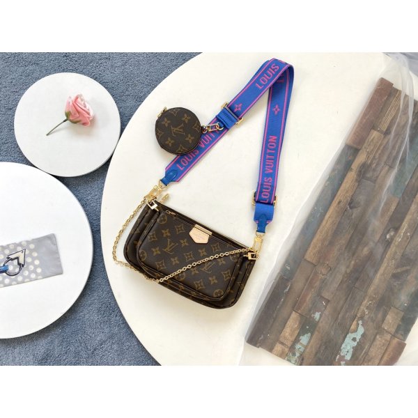 Fake Louis Vuitton AAA+ M44823 Blue iece Suite Iconic Bags Replica Handbags Louis Vuitton Pochette