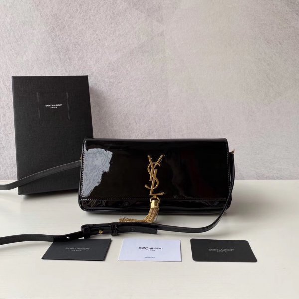 YSL Replicas Shoulder Bag 26cm Black and Red Replica Handbags YSL Shoulder