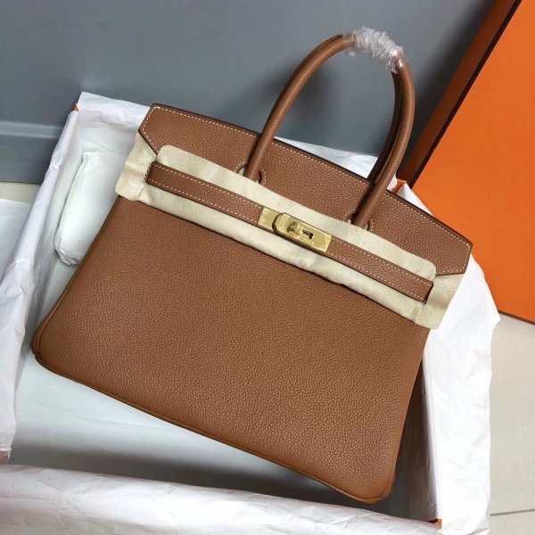 Hermes Birkin 35cm Togo leather Handbags Camel Golden Replica Handbags Hermes Birkins 35CM Togo