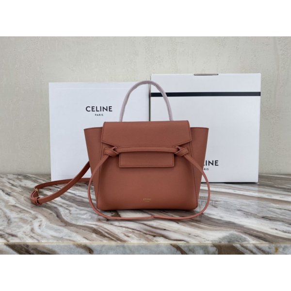 Replica Celine Ladies Yellow Nano Belt Bag In Laminated Calfskin Replica Handbags Celine Nano
