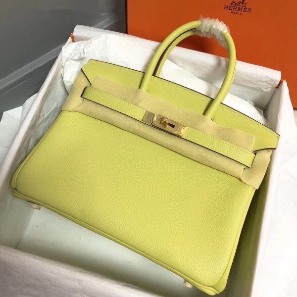 Hermes Birkin 35cm Togo leather Handbags Yellow Replica Handbags Hermes Birkins 35CM Togo