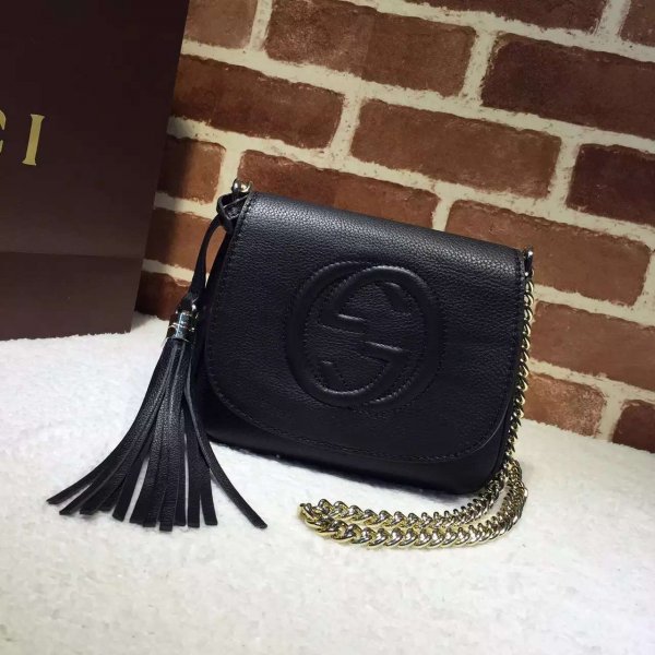 Replica Gucci AAA+ Soho 323190 Leather Disco Chain Shoulder Bag Replica Handbags Gucci Soho