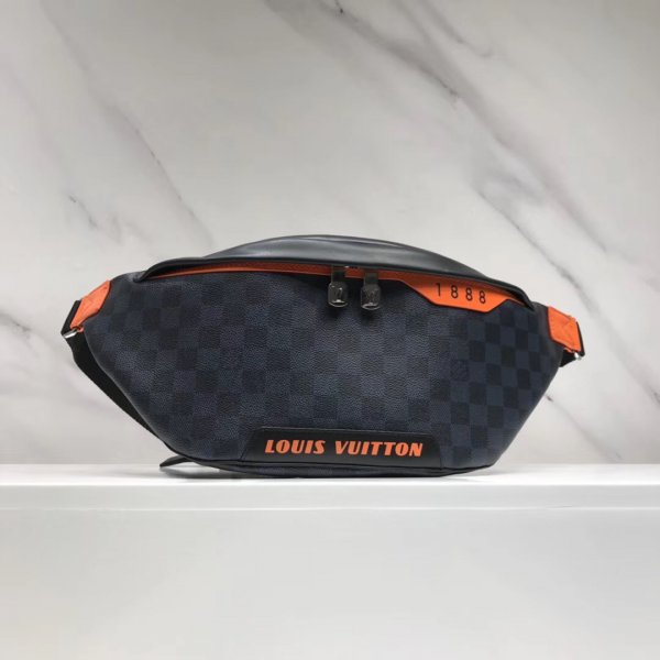 High Quality LV Discovery Bumbag Damier Cobalt Canvas N40161 Replica Handbags Louis Vuitton Men Bags