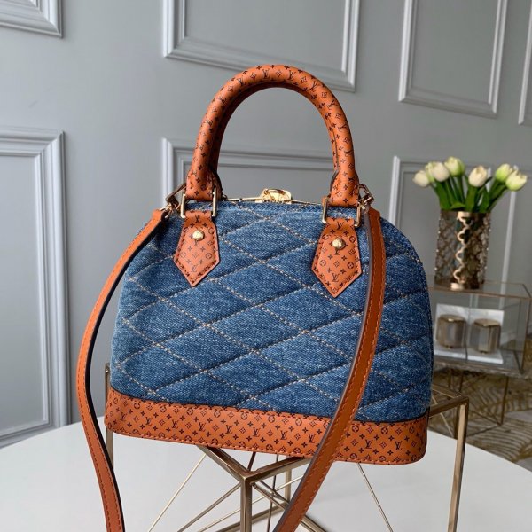 Best Louis Vuitton M55048 Blue Alma BB Epi Leather Replica Handbags Louis Vuitton Alma