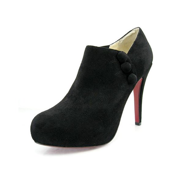 Christian Louboutin Suede Black Short Boots Replica Luxury Shoes Christian Louboutin Boots