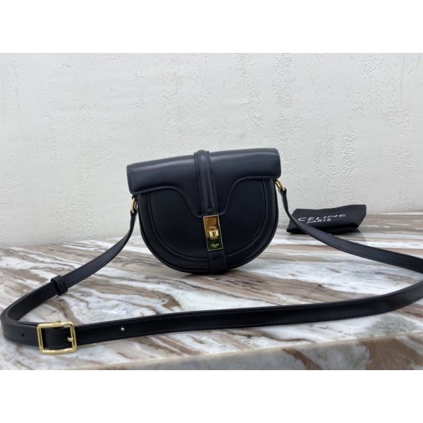 Celine Replica Small Besace 16 Bag Black satinated calfskin Replica Handbags Celine Besace