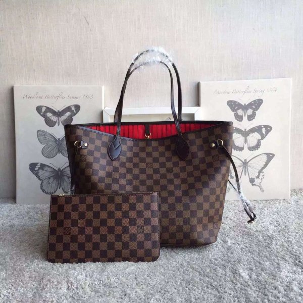 Replica Louis Vuitton Wholesale Neverfull MM Damier Ebene N41358 Brown Replica Handbags Louis Vuitton Shopping bagNeverfull