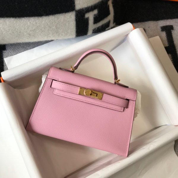 Hermes Outlet 1:1 Replica Mini Kelly Pink Handbags Replica Handbags Hermes Kelly Mini Kelly