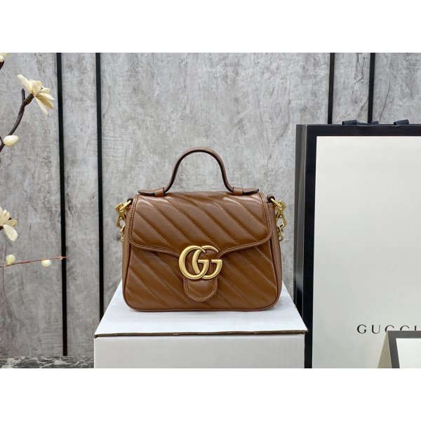 Gucci Replica 583571 GG Marmont mini top handle bag Replica Handbags Gucci GG Marmont