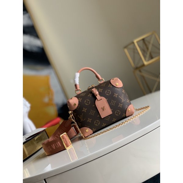 Replica Louis Vuitton Peach Petite Malle Souple Monogram Replica Handbags Louis Vuitton Monogram