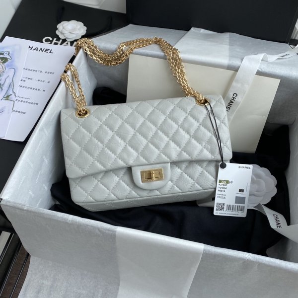 Best CC 255 Top original Flap Reissue Milky white Bag Replica Handbags Ch 