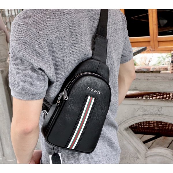 Wholesale Gucci Mens Casual chest 2316 Black bag Replica Handbags Gucci G Men Bag